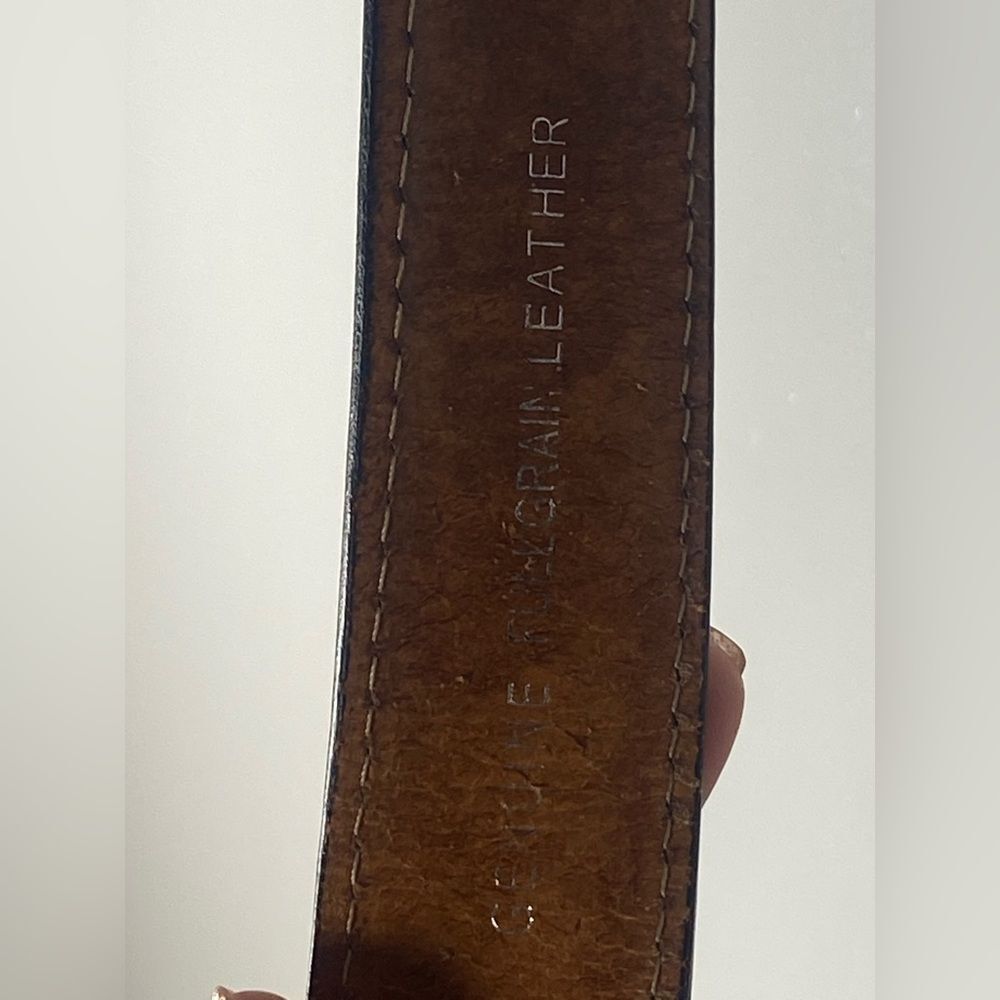 Jack Daniels Brown Leather Belt with Silver Accents - Picture 4 of 6